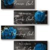 ONIZHITY 4 Pcs Blue Bathroom Decor Religious Wall Art Bible Verse Inspirational Navy Blue Rose Wall Decor Rustic Wooden Christian Sign for Home Bathroom Office Bedroom Living Room Kitchen(Blue 10x4)