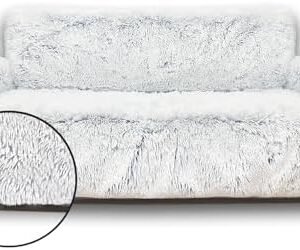 Snugglesinto Plush Couch Cover for Sofa and Furniture, Water Resistant Slipcover, Non-Slip, Easy-to-Install, Prefect for Kids,Dogs,Cats.(Oversized Sofa, Magic Gray)