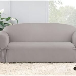 SureFit Duck Sofa Slipcover in Gray, Sofa, 1 Piece,Grey