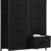 Sweetcrispy Dresser, Dresser for Bedroom Drawer Organizer Storage Drawers, Fabric Storage Tower with 8 Drawers, Chest of Drawers with Steel Frame, Wood Top for Nursery, Living Room, Closet