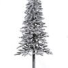 Vickerman 6' x 34" Flocked Alpine Artificial Christmas Tree, Unlit - Snow Covered Faux Tree - Seasonal Indoor Home Decor - Real Wood Trunk