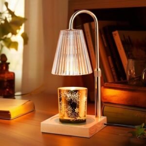 WJShome Candle Warmer Lamp with Timer: Electric Candle Warmer Lamp with 2 Bulbs, Adjustable Height Dimmable Candle Warmer Lamp, Mother's Day Gifts for Mom Home Decor（Gold）