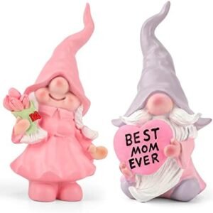 Zonling Gifts for Mom from Daughter - Mother Day Gnomes Figurines Gift, 2 Pcs Cute Gnomes Decorations for Home Birthday Gifts Best Mom Ever Ornaments